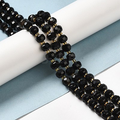 Natural Black Onyx(Dyed & Heated) Beads Strands G-P508-A03-01-1