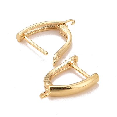 Rack Plating Eco-friendly Brass Hoop Earring Findings with Latch Back Closure KK-D075-15G-RS-1