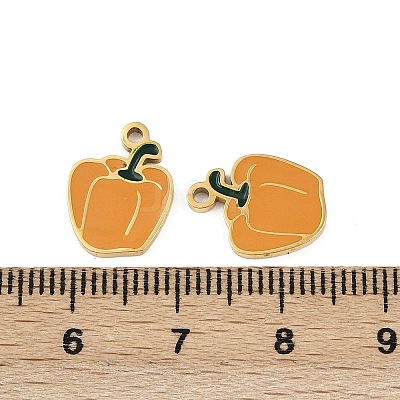 Vegetables 304 Stainless Steel Enamel Charms STAS-C137-02E-G-1