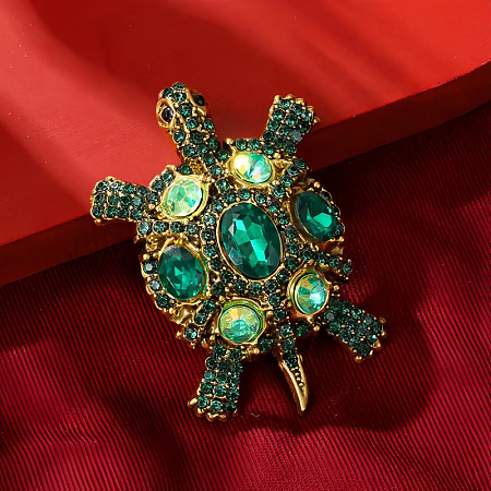 Alloy Rhinestone Lapel Pins for Clothes ALRI-D302-01B-AG-1