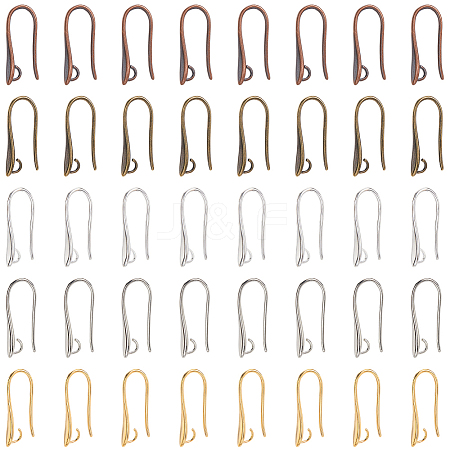 60Pcs 5 Colors Brass Earring Hooks for Earring Designs KK-SP0002-50-1