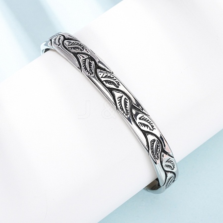 Retro 316 Surgical Stainless Steel Cuff Bangles BJEW-C142-11A-AS-1