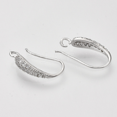Brass Micro Pave Cubic Zirconia Earring Hooks LS-ZIRC-Q022-035P-NF-1