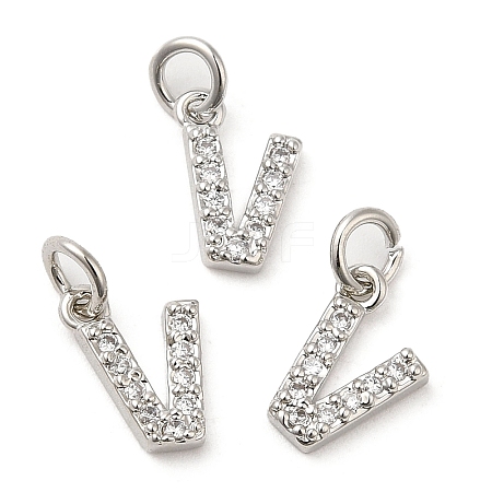 Brass Micro Pave Grade AAA Cubic Zirconia Charms ZIRC-P067-11P-V-NR-1