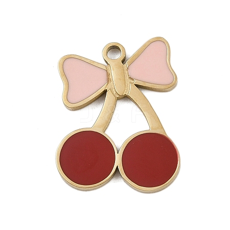 304 Stainless Steel Enamel Pendants STAS-I338-01G-02-1