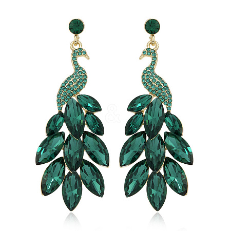 Exquisite Peacock Alloy Dangle Stud Earrings PN0613-1-1