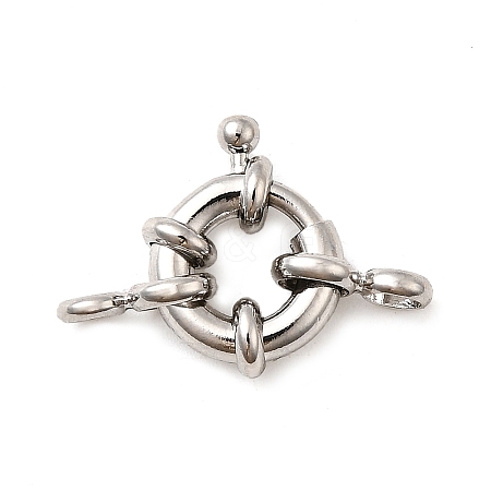 Brass Spring Ring Clasps KK-D407-01P-B-1