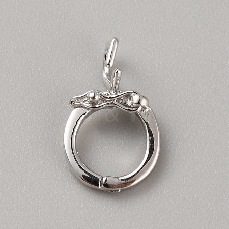 Rhodium Plated 925 Sterling Silver Twister Clasps STER-WH0008-39P-1