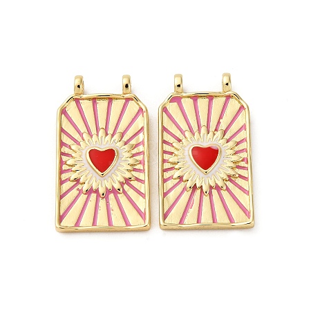 Brass Enamel Pendants KK-Q098-03G-1