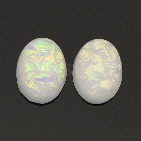 Oval Resin Imitated Opal Cabochons CRES-L008-12-1