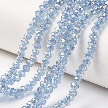 Electroplate Transparent Glass Beads Strands EGLA-A034-T3mm-T07-1