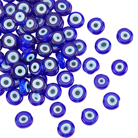 2 Strands Handmade Evil Eye Lampwork Beads Strands LAMP-PA0001-49-1