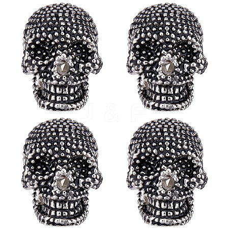 4Pcs Skull Brass Lapel Pin Backs JEWB-FH0002-12-1