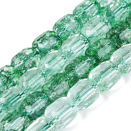 Transparent Crackle Glass Beads Strands GLAA-Q108-04A-04-1