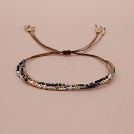 Bohemian Glass Seed Bead Double Layers Bracelets TJ8645-6-1