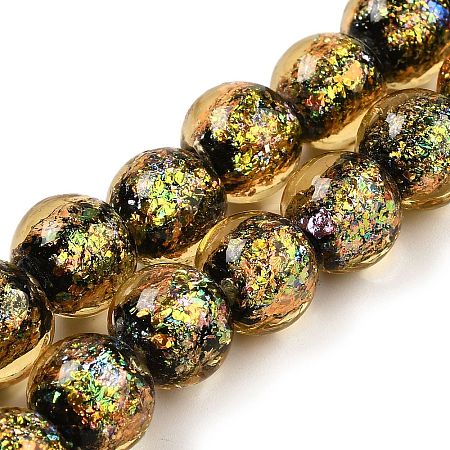 Handmade Dichroic Foil Glass Beads Strands DICH-U001-06B-1