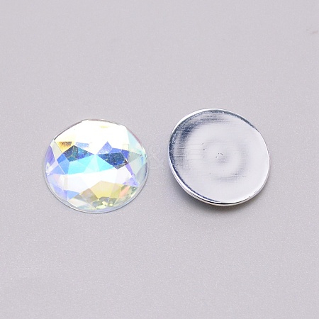 Acrylic Faceted Cabochons OACR-WH0025-12-1