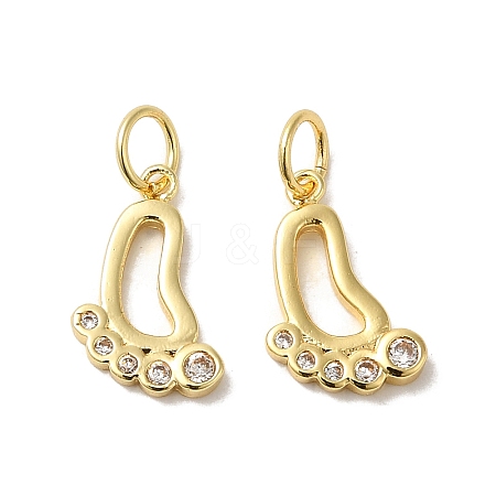 Rack Plating Brass Micro Pave Cubic Zirconia Pendants KK-K377-63G-1
