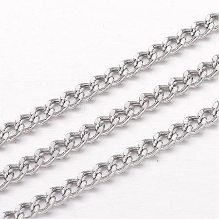 304 Stainless Steel Curb Chains CHS-K004-01P-0.8mm-1