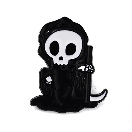 Halloween Theme Black Alloy Brooches JEWB-U002-05A-1