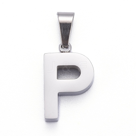 Non-Tarnish 304 Stainless Steel Letter Pendants X-STAS-H127-P-P-1