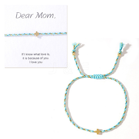 Mother's Day Adjustable Brass Bead Braided Bead Bracelets YE2550-11-1