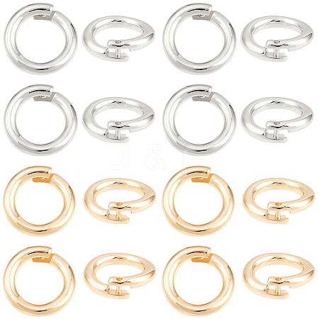 20Pcs 2 Colors Brass Locking Jump Rings KK-BBC0023-07C-1