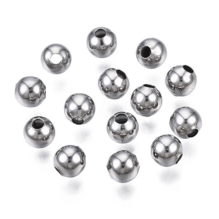 Round 304 Stainless Steel Beads STAS-TAC0004-5mm-P-1