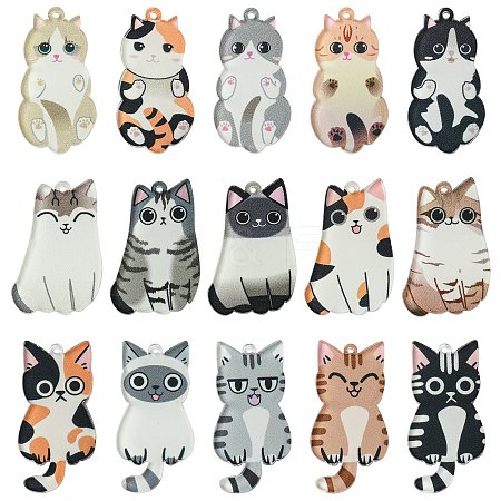 30Pcs 15 Styles Acrylic Pendants OACR-CJ0001-96-1