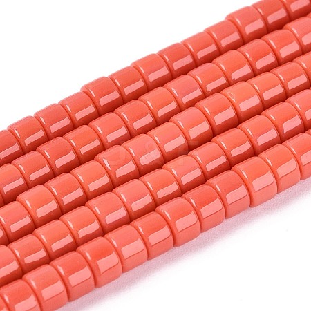 Opaque Solid Color Glass Beads Strands GLAA-N026-2x4mm-05-1