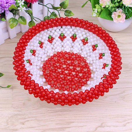 DIY Handmade Acrylic Beaded Weaving Fruit Basket Kit DIY-WH0250-86-1