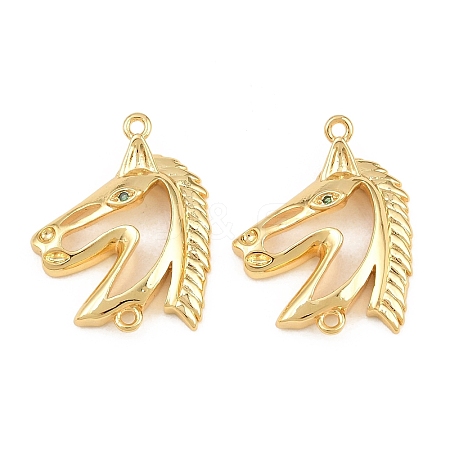 Brass Micro Pave Cubic Zirconia Connector Charms CU-CBA56CE-03G-1