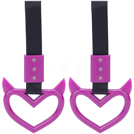 2Pcs ABS Plastic Devil Heart Rear Bumper Warning Handle Ring HJEW-SP0001-51C-1