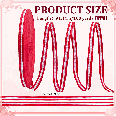 Polyester Stripe Ribbons OCOR-WH0045-12A-1