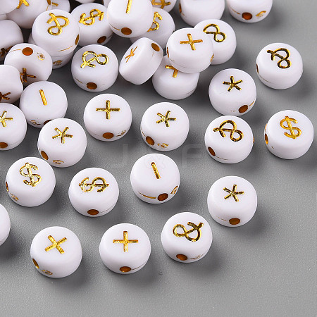 Plating White Acrylic Beads X-MACR-Q241-B001-1