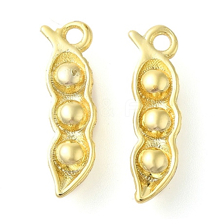 Bean Pod Rack Plating Brass Pendants Charms KK-S396-20-1