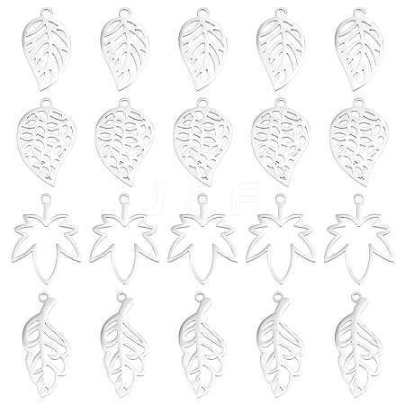 DICOSMETIC 24Pcs 4 Style 304 Stainless Steel Pendants STAS-DC0005-88-1