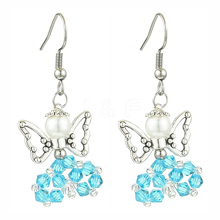 Glass Dangle Earrings EJEW-MZ00319-01-1