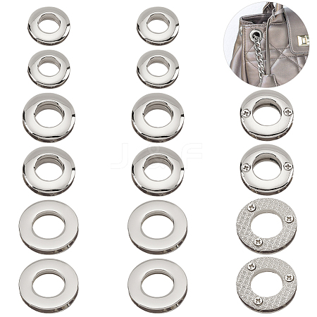 18Pcs 3 Style Alloy Grommet Eyelet Findings FIND-WR0006-18P-1