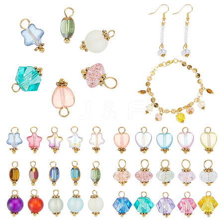 CHGCRAFT 120pcs 6 styles Glass & Acrylic Charms & Pendants DIY-CA0003-98-1