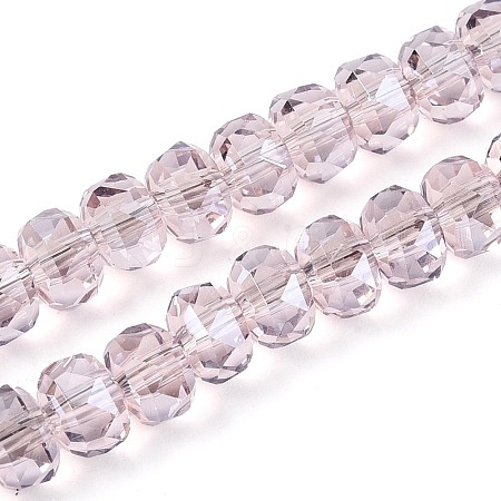 Electroplate Transparent Glass Beads Strands EGLA-N022-05B-C05-1