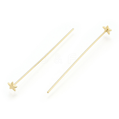 Brass Star Head Pins X-KK-N259-43-1