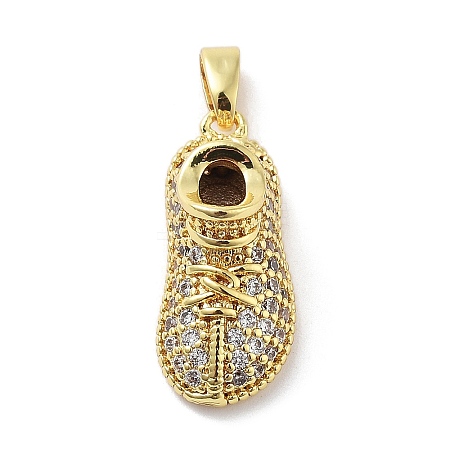 Brass Micro Pave Cubic Zirconia Pendants KK-F877-12G-1