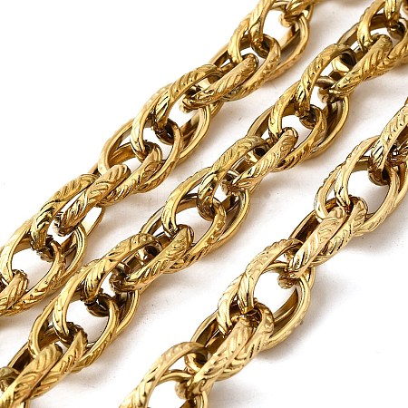 Ion Plating(IP) 304 Stainless Steel Textured Oval Link Chains CHS-V001-01G-1