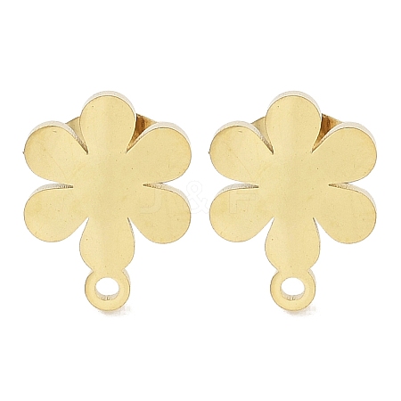 Flower Ion Plating(IP) 304 Stainless Steel Stud Earring Findings STAS-I206-94G-1