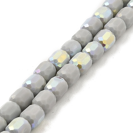 Frosted Imitation Jade Glass Beads Strands GLAA-P058-08A-01-1