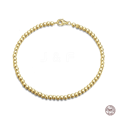 925 Sterling Silver Ball Chain Bracelets BJEW-I314-054B-G-1