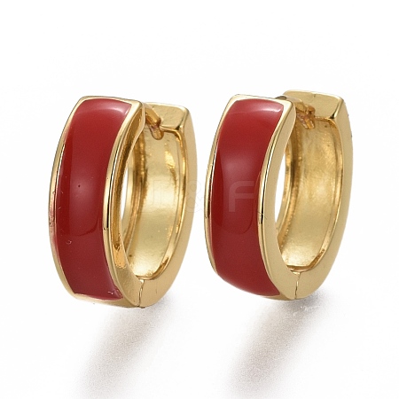 Brass Huggie Hoop Earrings EJEW-F260-05D-G-1