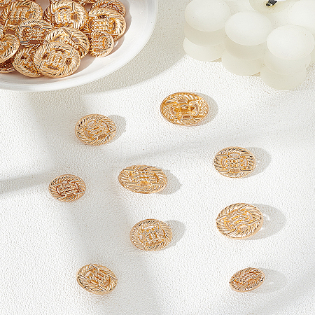 30Pcs 3 Style 1-Hole Alloy Shank Buttons BUTT-LP0001-94-1