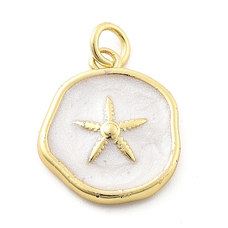 Ocean Theme Brass Enamel Pendants X-KK-Q029-01B-G-1